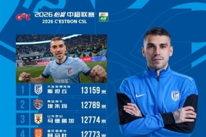 中超第5轮跑动距离榜：斯坦丘居首，埃朱玛、马德鲁加分居二三