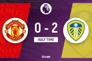 半场-曼联0-2利兹联 奥卡福双响卡塞米罗被断致丢球拉门斯神扑