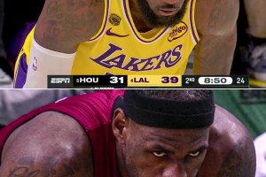 这威慑力不减当年！老詹今日在场上再次复现“死亡之瞳”！